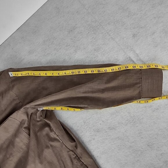 Stafford Men's Cotton Blend Brown Button Down Shirt. Size 16.5 (32-33) - Picture 9 of 12